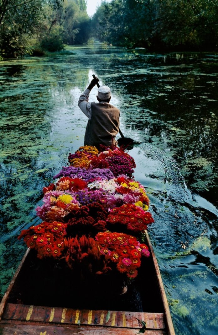 Dal Lake, Srinagar, Kashmir, 1996Flower Seller at Dal Lake