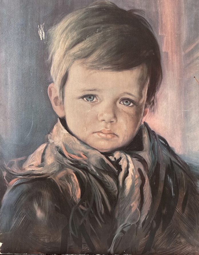 Screenshot Crying gypsie boy (1969). Bruno Amadio.
